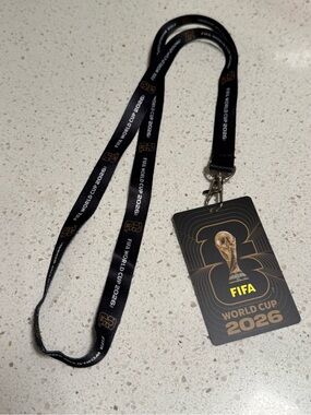 FIFA World Cup 2026 Lanyard Badge Holder - Black & Gold
